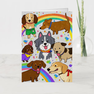 Speelse Honden Puppies Folie Wenskaart