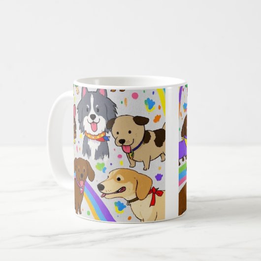 Speelse honden Puppies Koffiemok (Voorkant links)