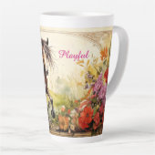 Speelse Horse Latte Mok (Rechterhoek)
