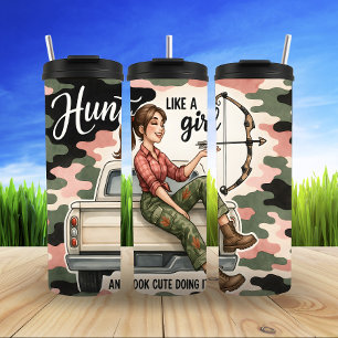 Speelse Huntress, Schattigee Camo-stijl Thermosbeker