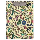 Speelse jaren 80 Doodle Art Pattern Klembord (Voorkant)