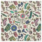 Speelse jaren 80 Doodle Art Pattern Stof (Close Up)