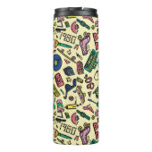 Speelse jaren 80 Doodle Art Pattern Thermosbeker (Achterkant)