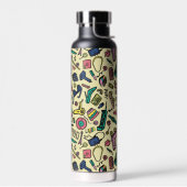 Speelse jaren 80 Doodle Art Pattern Waterfles (Links)