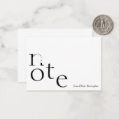 Speelse Just a Note in Motion met scriptnaam Notitiekaartje (Voorkant / Achterkant in situ)