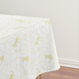 Speelse kat en garenbal patroon lichtbeige tafelkleed