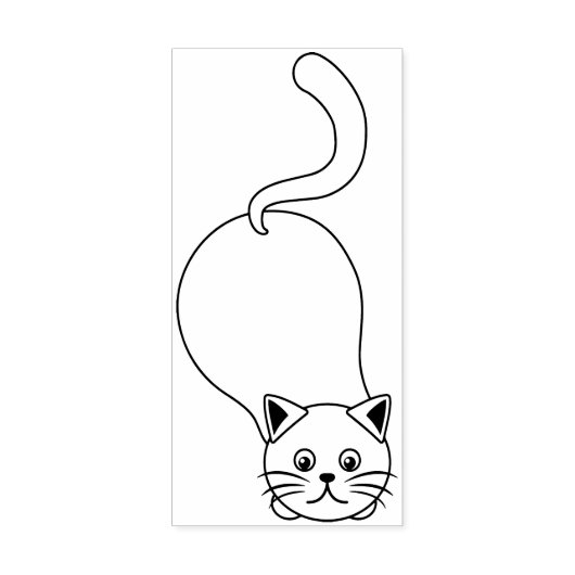 speelse kat kunst stempel (Afrduk)