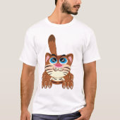 Speelse Kat met Big Blue Eyes Fun Whimsical Kat T-shirt (Voorkant)