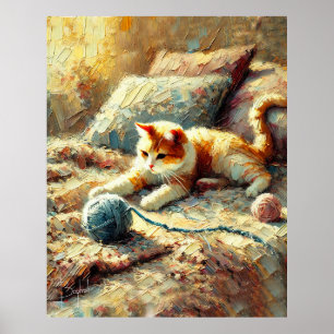 Speelse kat poster