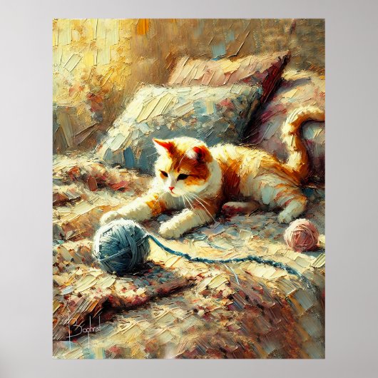 Speelse kat poster (Voorkant)