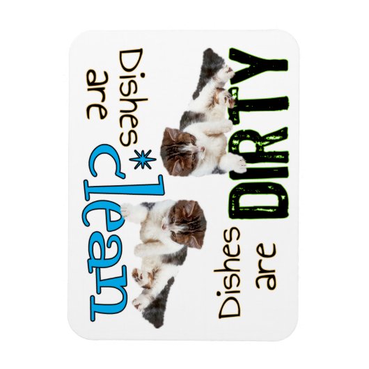 Speelse Kat Rechthoek Vaatwasser Magneet (Verticaal)