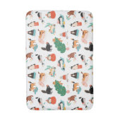 Speelse katten en kerstbomen patroon badmat (Voorkant Verticaal)