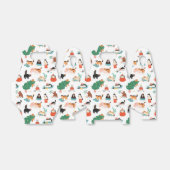 Speelse katten en kerstbomen patroon bedankdoosjes (Uitgevouwen)