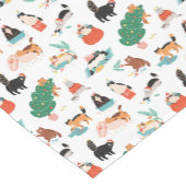 Speelse katten en kerstbomen patroon korte tafelloper (Hoek)