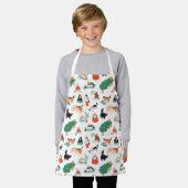 Speelse katten en kerstbomen patroon schort (Gedragen)
