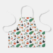 Speelse katten en kerstbomen patroon schort (Voorkant)