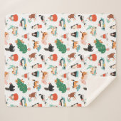 Speelse katten en kerstbomen patroon sherpa deken (Voorkant (horizontaal))
