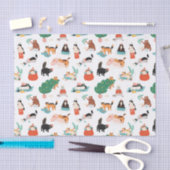 Speelse katten en kerstbomen patroon tissuepapier (Craft)