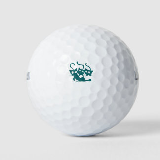 Speelse katten met garenballen Leuke illustratie Golfballen