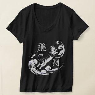 Speelse Kattendeunende Voetbal Kunst - Dames T-Shi T-shirt