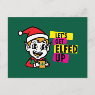 Speelse Kerst Elf Briefkaart