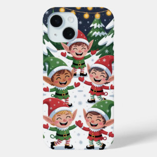 Speelse Kerst Elfen Sneeuw iPhone / iPad case