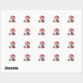 Speelse Kerst Kat Sticker – Kat met Cadeaus (Vel)