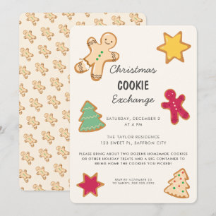 Speelse Kerst Koekjes Uitruil Feestje Kaart