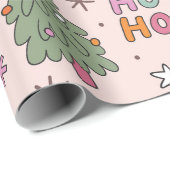 Speelse kerstbomen en ornamenten cadeaupapier (Rol Hoek)