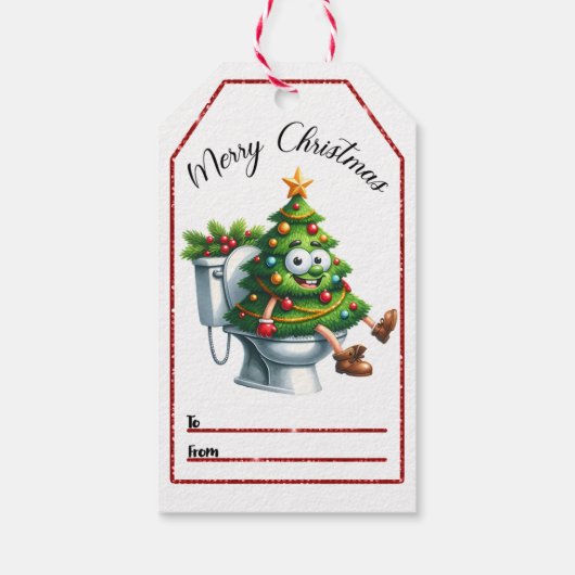 Speelse kerstboom labels cadeaulabel (Achterkant)