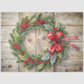 Speelse kerstkrans tissuepapier rustiek (Voorkant)