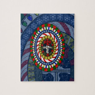 Speelse kerstpuzzel legpuzzel