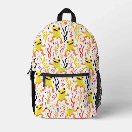speelse kikkers bedrukte rugzak (Voorkant)