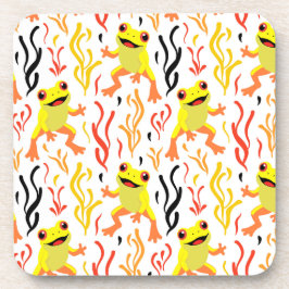 speelse kikkers bier onderzetter