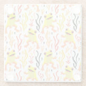 speelse kikkers glazen onderzetter (Achterkant)