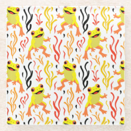 speelse kikkers glazen onderzetter