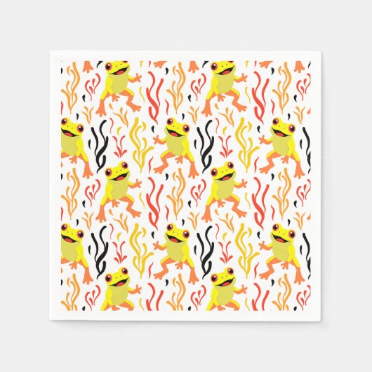 speelse kikkers servet (Voorkant)