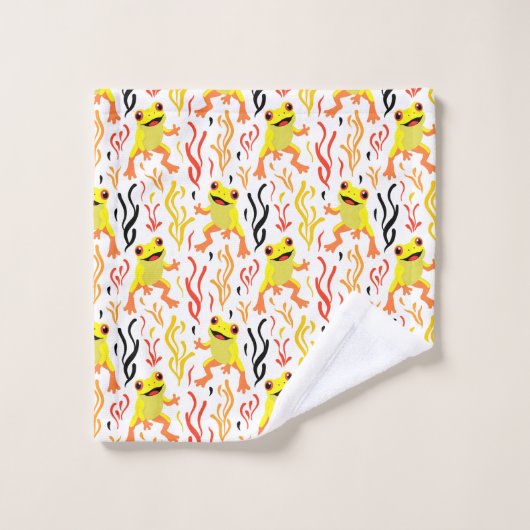 speelse kikkers washandje (Wasdoekje)