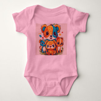Speelse kinder dier tshirt ontwerp,