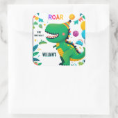 speelse kinder schattige jongens T drie 3 rex 3e v Vierkante Sticker (Tas)