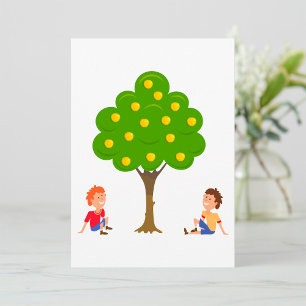 Speelse Kinderen die onder een appelboom zitten Kaart