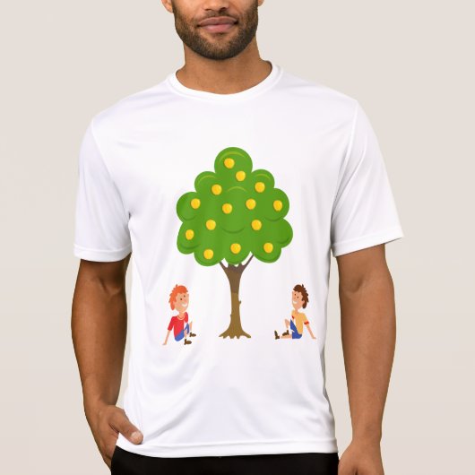 Speelse Kinderen die onder een appelboom zitten T-shirt (Voorkant)