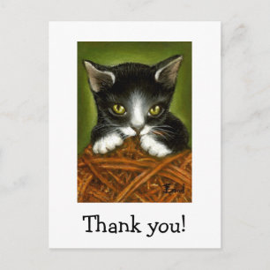 Speelse kitten bedankt briefkaarten
