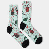 Speelse Kitten Mint Kerstsokken Sokken (Rechts)