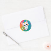 Speelse Kitten Ronde Sticker (Envelop)