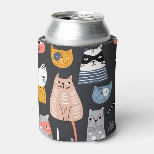 Speelse Kittens: grillige weefsels Blikjeskoeler (Blikje Voorkant)