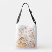 Speelse Kittens in een doos Canvas tas (Achterkant)