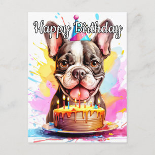 Speelse Kleine Puppy Gelukkige Verjaardag Briefkaart