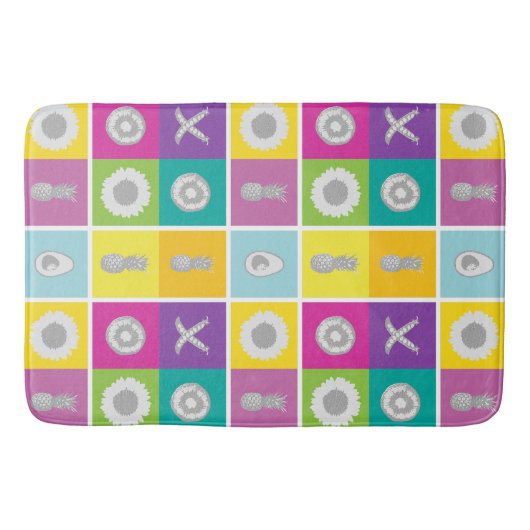 Speelse Kleur Block Checkerboard Badmat (Voorkant)
