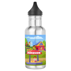 Speelse Kleurrijke Kinderen Cartoon Speeltuin Leuk Waterfles